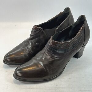 EVERYBODY by BZ Moda Heels Women's 41EU 10.5US Brown Leather Y2k Ankle Booties